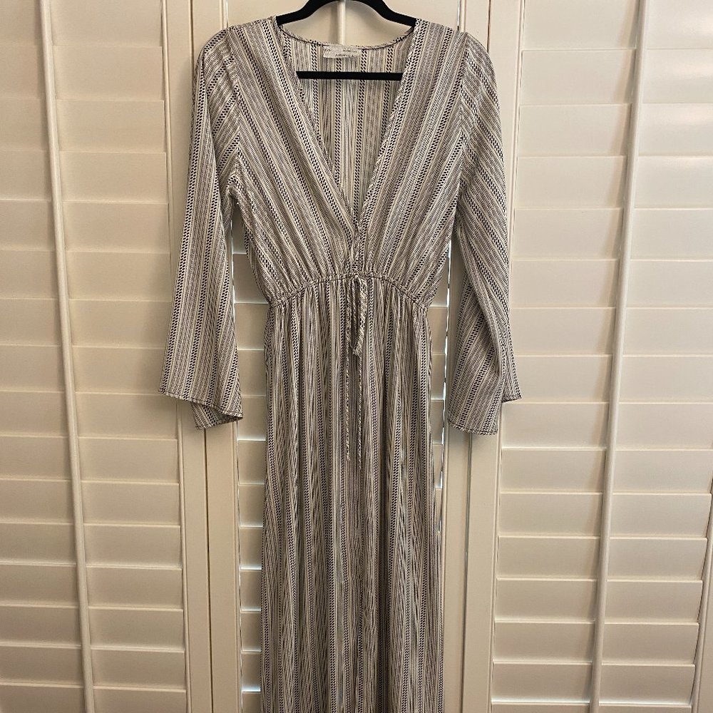 Low Cut Printed Maxi Dress